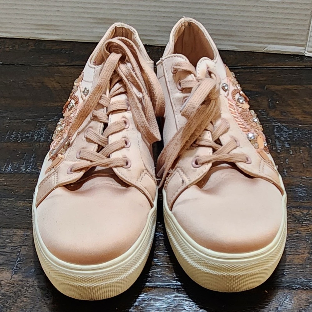Madden Girl Astro pink jeweled and sequined Sneakers size 9.5 - Picture 10 of 11